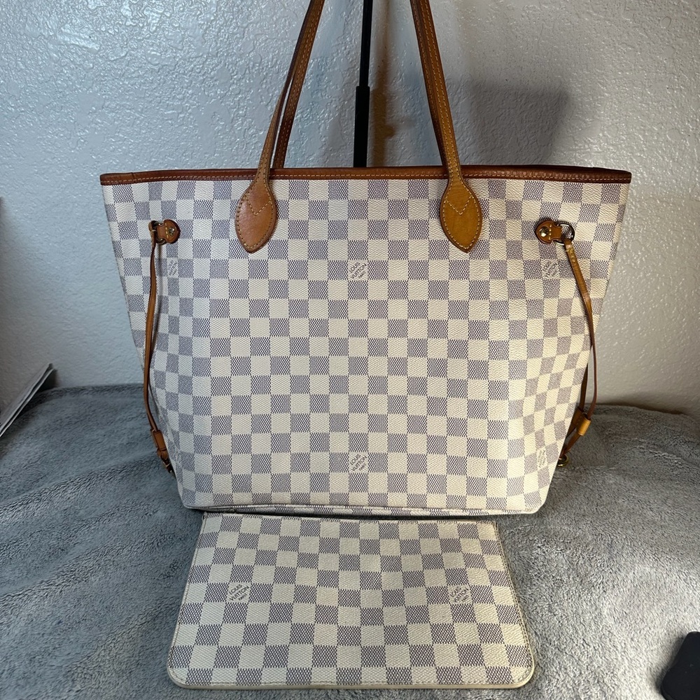 Louis Vuitton Azur Neverfull Mm with pouch